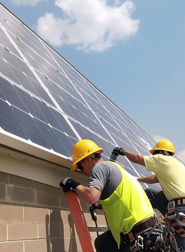 Affordable solar panels with connection